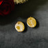 Ivory Oval anti-tarnish stud earrings in white with high gold plating on stainless steel from Trenzify Store