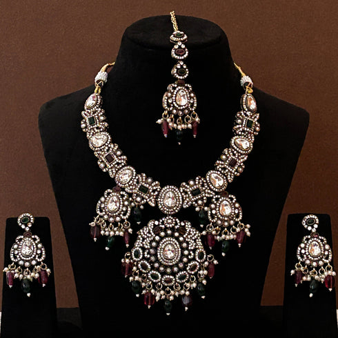 Victorian Kundan Necklace Set from Trenzify Store.