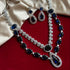 American Diamond (CZ) blue stone necklace set with matching earrings – imitation jewelry from Trenzify Store.