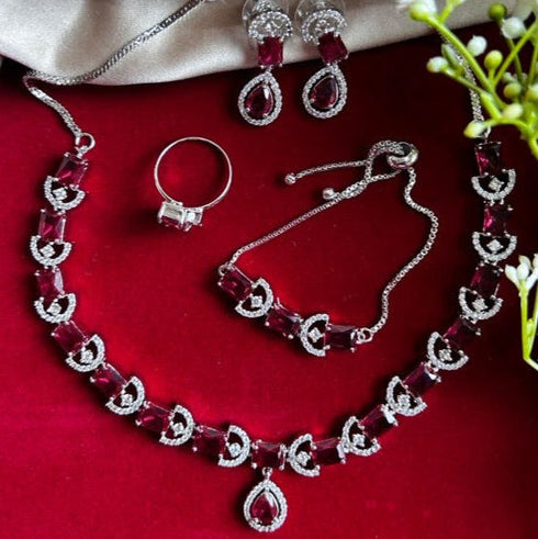 American Diamond Necklace Set