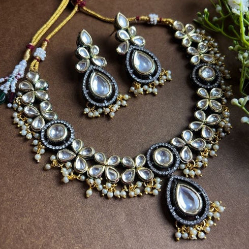 Beautiful Two-Tone Kundan Choker Set for Women from Trenzify Store.