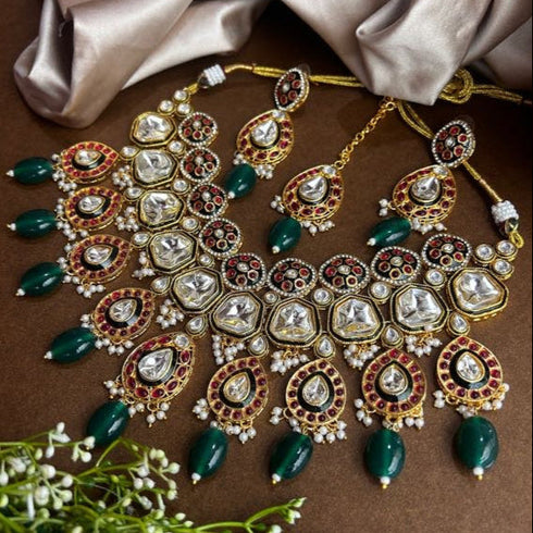 Bridal Necklace SetMajestic Kundan Choker Set for Women from Trenzify Store.