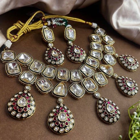 Elegant Kundan Necklace Set for Women from Trenzify Store.