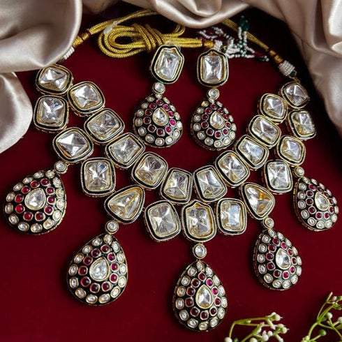 Elegant Kundan Necklace Set for Women from Trenzify Store.