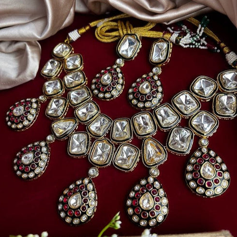 Elegant Kundan Necklace Set for Women from Trenzify Store.
