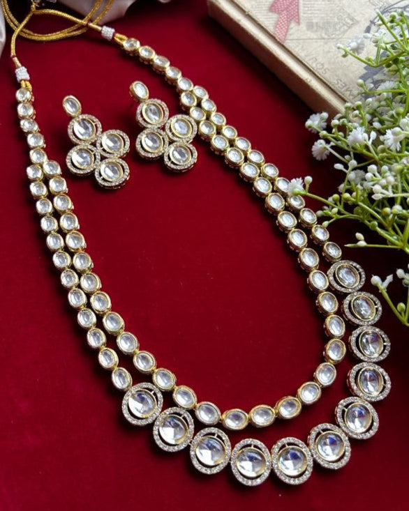 Royal High Gold Kundan Necklace Set for Women from Trenzify Store.
