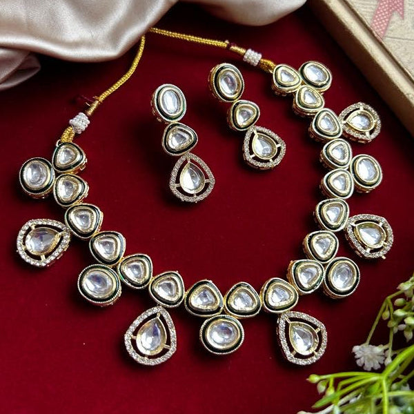 Elegant High Gold Kundan Necklace Set for Women from Trenzify Store.