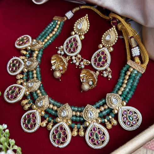 Beaded Necklace SetBeautiful Beaded Antique Necklace Set for Women from Trenzify Store.