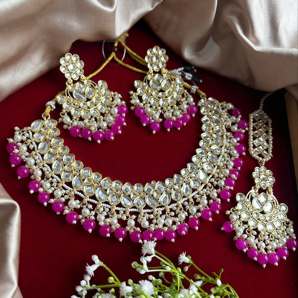 Royal High Gold Kundan Necklace Set for Women from Trenzify Store.
