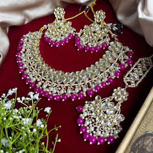Royal High Gold Kundan Necklace Set for Women from Trenzify Store.