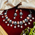 Peach Dual-Tone Beaded Oxidised Necklace Set from Trenzify Store.