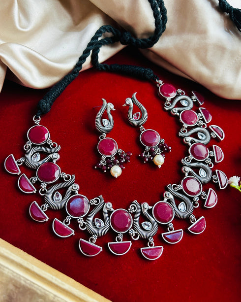 Oxidised Necklace Set