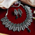 Oxidized Silver Leaf Necklace Set from Trenzify Store.