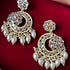 Kundan Floral Circle Earrings with Pearl Drops from Trenzify Store.