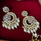Kundan Floral Circle Earrings with Pearl Drops from Trenzify Store.