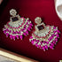 Fuchsia Beaded Kundan Earrings from Trenzify Store.