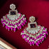 Fuchsia Beaded Kundan Earrings from Trenzify Store.