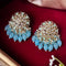 Kundan Stud Earrings with Bead Drops from Trenzify Store.