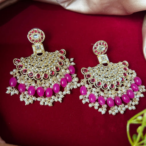 Kundan Dome Fan Earrings from Trenzify Store.