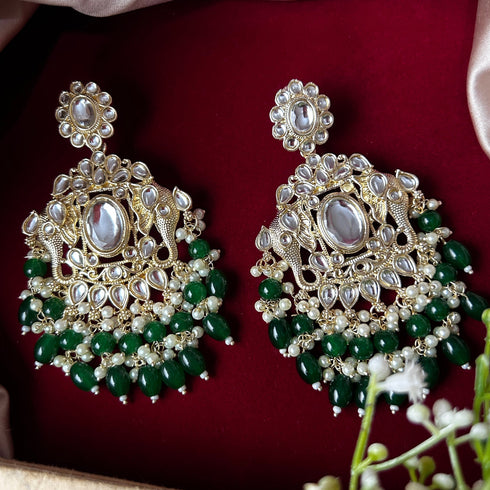 Pearl & Stone Chandbali Earrings from Trenzify Store.