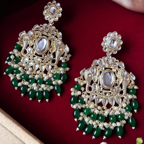 Pearl & Stone Chandbali Earrings from Trenzify Store.