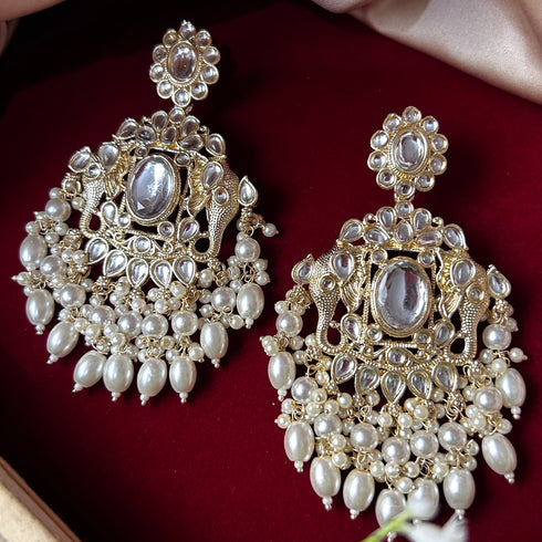 Pearl & Stone Chandbali Earrings from Trenzify Store.