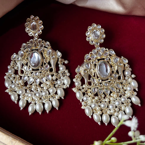Pearl & Stone Chandbali Earrings from Trenzify Store.