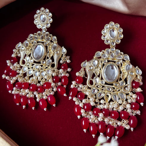 Pearl & Stone Chandbali Earrings from Trenzify Store.