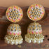 Round Floral Meenakari Jhumka Earrings from Trenzify Store.