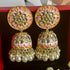 Round Floral Meenakari Jhumka Earrings from Trenzify Store.