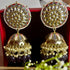 Regal Floral Meenakari Kundan Jhumka Earrings from Trenzify Store.