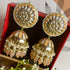 Regal Floral Meenakari Kundan Jhumka Earrings from Trenzify Store.