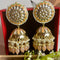Regal Floral Meenakari Kundan Jhumka Earrings from Trenzify Store.