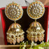 Regal Floral Meenakari Kundan Jhumka Earrings from Trenzify Store.