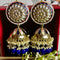 Regal Floral Meenakari Kundan Jhumka Earrings from Trenzify Store.