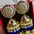 Regal Floral Meenakari Kundan Jhumka Earrings from Trenzify Store.