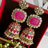Carved Stone Kundan Jhumka Earrings from Trenzify Store.