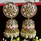Round Floral Meenakari Jhumka Earrings from Trenzify Store.