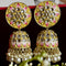 Round Floral Meenakari Jhumka Earrings from Trenzify Store.