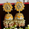 Floral Meenakari Kundan Jhumka Earrings from Trenzify Store.
