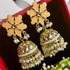 Elegant Peach Floral Jhumkas from Trenzify Store.