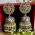 Hand-Painted Floral Dome Jhumkas from Trenzify Store.