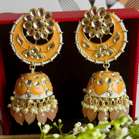Meenakari Kundan Jhumka Earrings from Trenzify Store.
