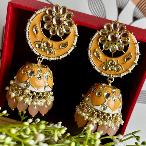 Meenakari Kundan Jhumka Earrings from Trenzify Store.