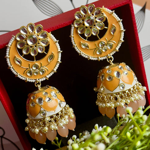 Meenakari Kundan Jhumka Earrings from Trenzify Store.