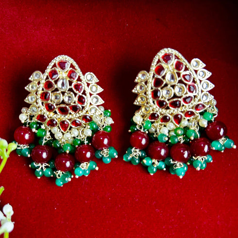 Regal Kundan Beaded Studs from Trenzify Store.