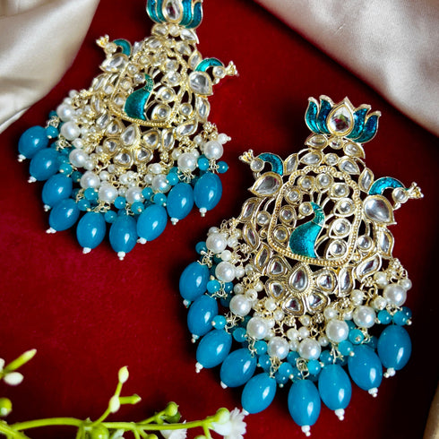 Lotus & Peacock Kundan Earrings from Trenzify Store.