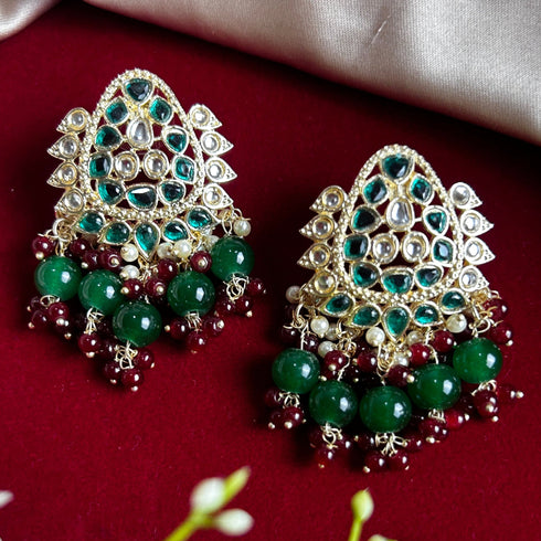 Regal Kundan Beaded Studs from Trenzify Store.