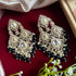 Black Beaded Kundan Chandelier Earrings from Trenzify Store.