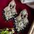 Black Beaded Kundan Chandelier Earrings from Trenzify Store.